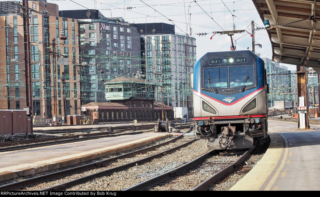 AMTK 631; our replacement electric locomotive for the remainder of the trip up the northeast corridor